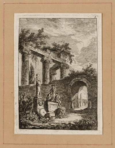 Harmadik tábla az Esték Rómában című filmből alkotó: Hubert Robert