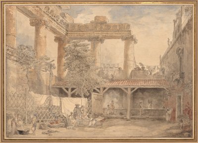 Római romok, Villa Pamfili, 1774. alkotó: Hubert Robert