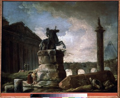 Romok. Hubert Robert (1733-1808) festménye, olaj, vászon, francia művészet. Állami A. Puskin Szépművészeti Múzeum, Moszkva. alkotó: Hubert Robert