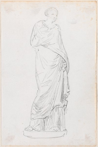 Nő szobra egy tógában alkotó: Hubert Robert