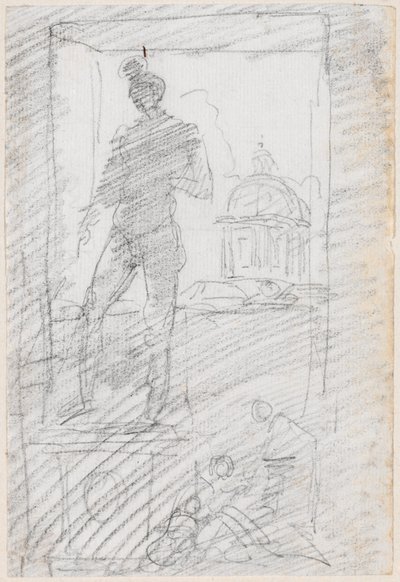 Akt szobra az ablak előtt alkotó: Hubert Robert
