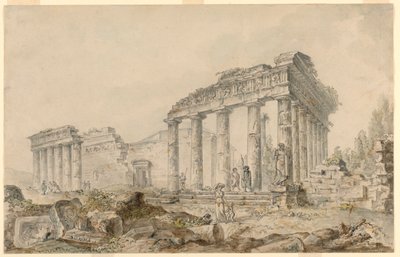 Minerva temploma, Athén, Görögország alkotó: Hubert Robert