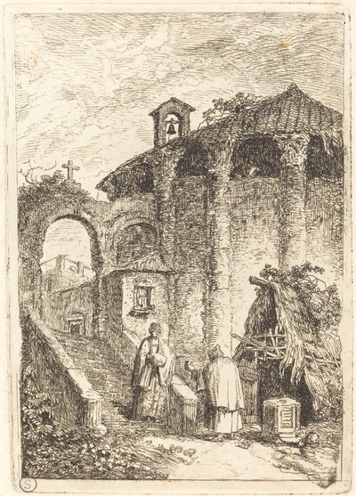 Az ókori templom alkotó: Hubert Robert