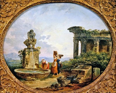 A szökőkút (olaj, vászon) alkotó: Hubert Robert
