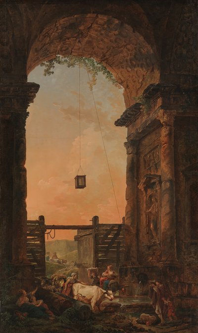 A szarvasmarha visszatér, kb. 1773-75. alkotó: Hubert Robert