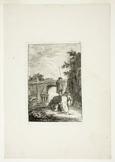 A Diadalív, nyolcas lemez az Esték Rómában című könyvéből alkotó: Hubert Robert
