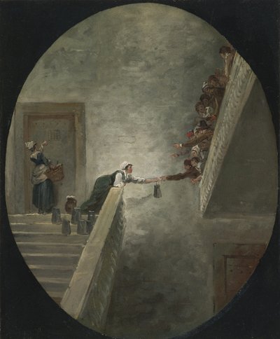 Tejosztás a Saint-Lazare börtönben, 1794 körül alkotó: Hubert Robert