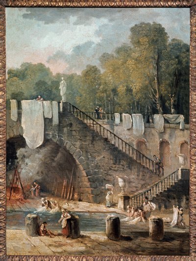 A mosás. 18. század (olaj, vászon) alkotó: Hubert Robert