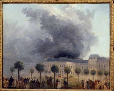 Kilátás az Operatűzre a Palais Royal kertjéből 1781.08.06., Hubert Robert festménye alkotó: Hubert Robert