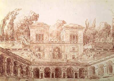 Villa Farnese, Róma (rajz) alkotó: Hubert Robert