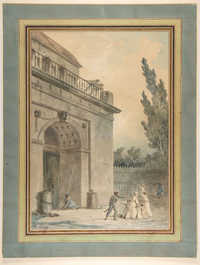 A börtönből távozó látogatók alkotó: Hubert Robert