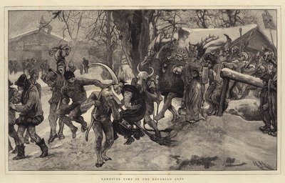 Farsangi idő a bajor Alpokban alkotó: Hubert von Herkomer