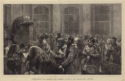 Isteni szolgálat pásztoroknak és pásztoroknak, egy tanulmány a Berners Hallban, Islington alkotó: Hubert von Herkomer