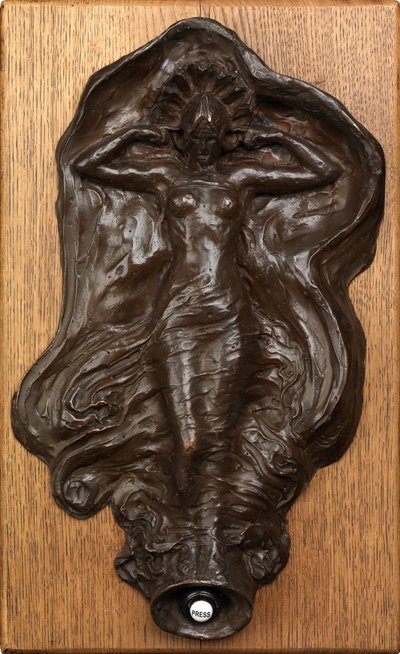 Ajtócsengő, a „hang” figurája (réz elektrotípus) alkotó: Hubert von Herkomer