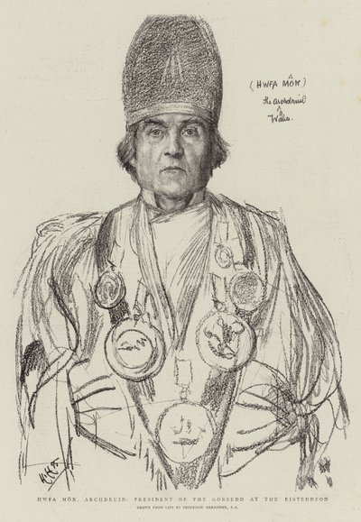 Hwfa Mon, Archdruid, a Gorsedd elnöke az Eisteddfodon alkotó: Hubert von Herkomer