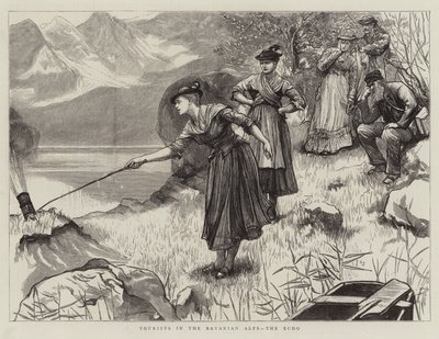 Turisták a bajor Alpokban, az Echo alkotó: Hubert von Herkomer