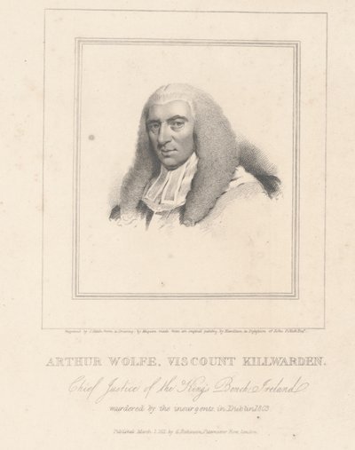 Arthur Wolfe, Killwarden vikomt, metszett G. Robinson alkotó: Hugh Douglas Hamilton