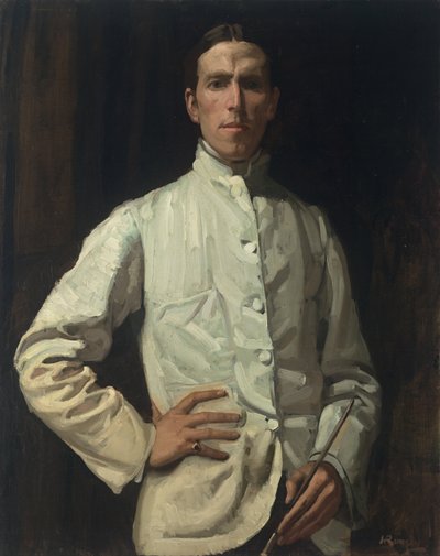 Önarckép fehér kabátban alkotó: Hugh Ramsay