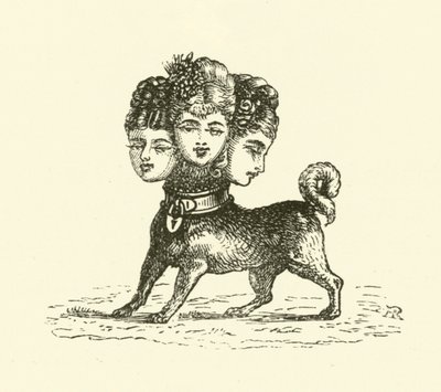 Cerberus nőstény (metszet) alkotó: Hugh Rowley