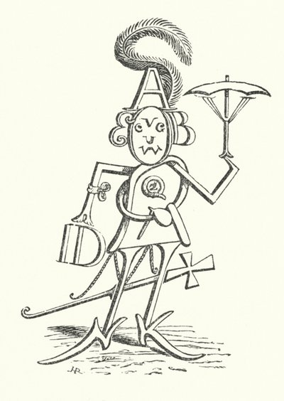 Mr Alphabet, amely mind a 26 betűt tartalmazza (litho) alkotó: Hugh Rowley