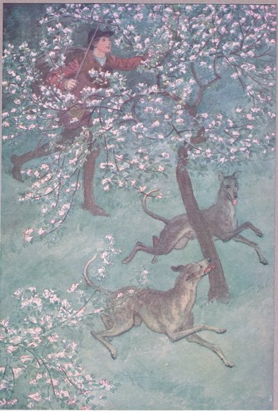 Fiatalság szeme van, április és május illata van, illusztráció a Windsori víg feleségekből, 1910 alkotó: Hugh Thomson