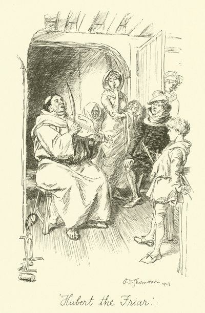 Hubert, a szerzetes (litho) alkotó: Hugh Thomson