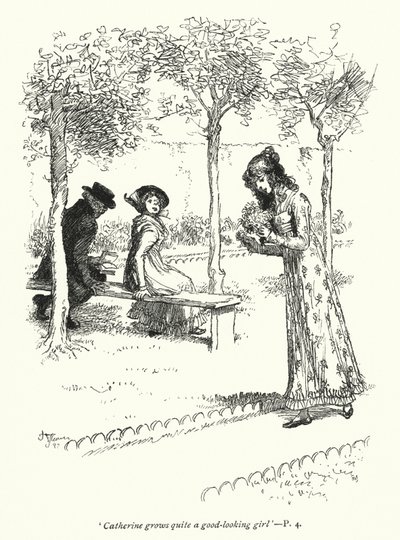 Illusztráció a Northanger Abbey-hez, Jane Austen (litho) alkotó: Hugh Thomson