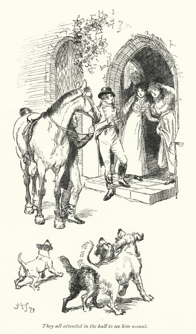 Illusztráció a Northanger Abbey-hez, Jane Austen (litho) alkotó: Hugh Thomson