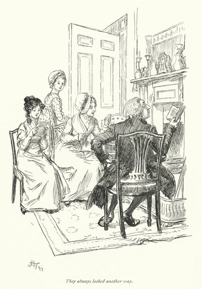 Illusztráció a Northanger Abbey-hez, Jane Austen (litho) alkotó: Hugh Thomson