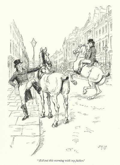 Illusztráció a Northanger Abbey-hez, Jane Austen (litho) alkotó: Hugh Thomson