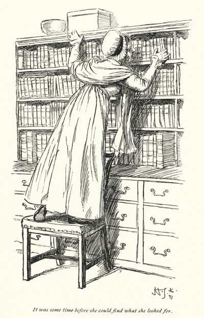 Illusztráció a Northanger Abbey-hez, Jane Austen (litho) alkotó: Hugh Thomson
