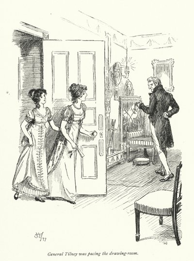 Illusztráció a Northanger Abbey-hez, Jane Austen (litho) alkotó: Hugh Thomson