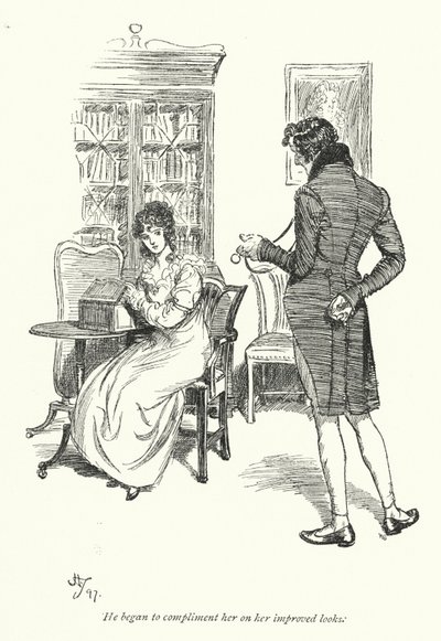 Illusztráció a meggyőzéshez, Jane Austen (litho) alkotó: Hugh Thomson