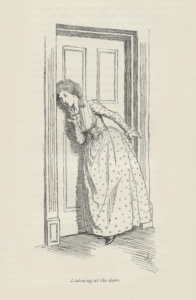 Hallgat az ajtóban, 1896 alkotó: Hugh Thomson