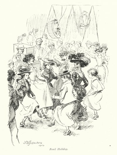 London: Bank Holiday (színes litográfia) alkotó: Hugh Thomson