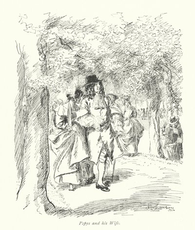 London: Pepys and his Wife (színes litográfia). alkotó: Hugh Thomson