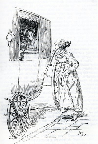 "Miss Bates és Emma" (illusztráció) alkotó: Hugh Thomson