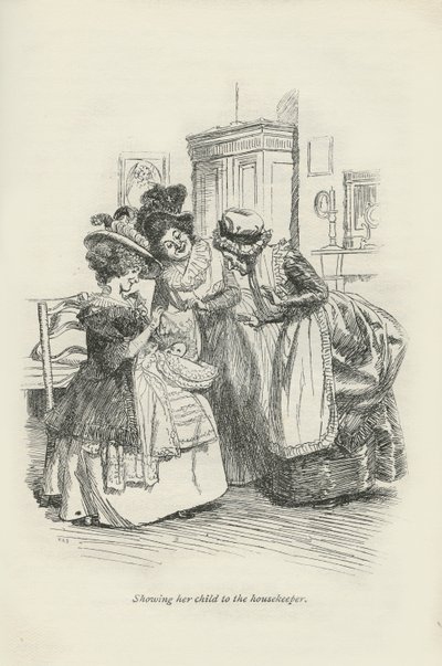 Gyermekét megmutatja a házvezetőnőnek, 1896 alkotó: Hugh Thomson