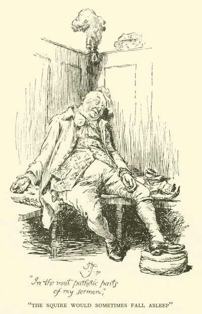 A Squire néha elaludt (metszet) alkotó: Hugh Thomson
