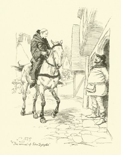 John Lydgate érkezése (litho) alkotó: Hugh Thomson