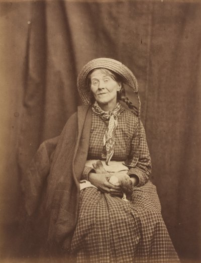 Nő, aki egy döglött madarat tart, Surrey megyei elmegyógyintézet,c. 1855 (fénykép) alkotó: Hugh Welch Diamond
