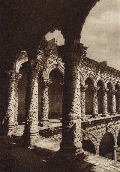 Mexikó: Mejico fővárosa, Monasterio Merced (fekete-fehér fotó) alkotó: Hugo Brehme
