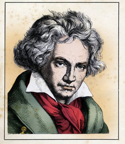 Ludwig Van BEETHOVEN (1770-1827) német zeneszerző és zongoraművész portréja. alkotó: Hugo Bürkner
