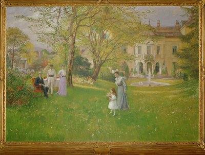 Egy elegáns bécsi villa parkja (festmény vászonra) alkotó: Hugo Charlemont