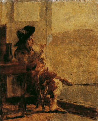 Ülő dohányos alkotó: Hugo Charlemont