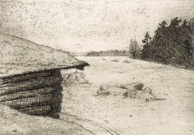Pajta télen alkotó: Hugo Simberg