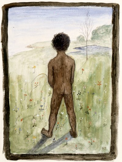 Fiú a réten alkotó: Hugo Simberg