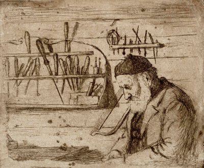 Apa a műhelyében alkotó: Hugo Simberg