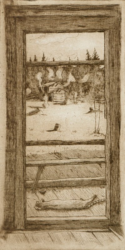 A szauna fűtése alkotó: Hugo Simberg