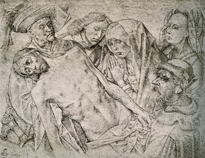 Rajz a keresztről való lerakás után, 1460-1480, 1908. alkotó: Hugo van der Goes